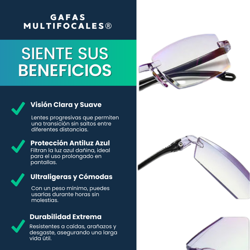 Gafas Multifocales Inteligentes TR90 con Zoom Automatico, Proteccion de Luz Azul y Amarilla